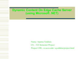 Dynamic Content On Edge Cache Server (using Microsoft .NET)