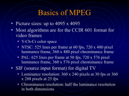 Basics of MPEG