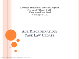 Age Discrimination: Case Law Update