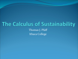 The Calculus of Sustainability