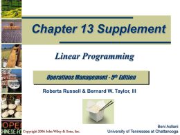 Linear Programming - Winthrop University: College of