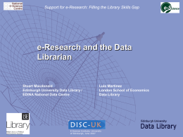 Supporting users of electronic data resources in research