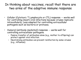 In thinking about vaccines, recall that there are two arms