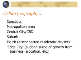 More on urban geography…