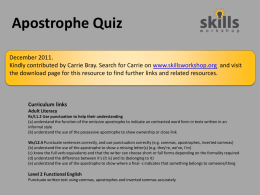 Apostrophe Quiz - Skills Workshop