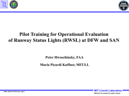 Training - Runway status lights