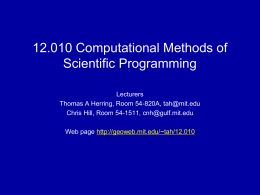 PowerPoint Presentation - 12.010 Computational Methods of