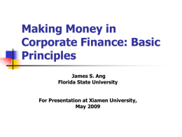 How Money are made in Corporate Finance