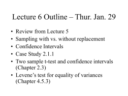 Lecture 6 Outline – Thur. Jan. 29