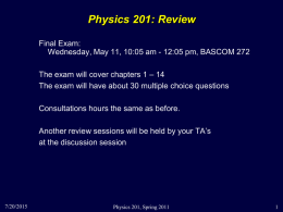 Physics 106P: Lecture 15 Notes