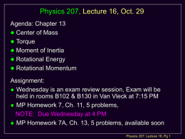 Physics 207: Lecture 2 Notes