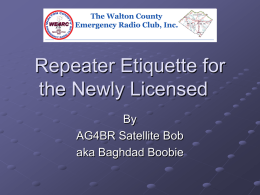Repeater Etiquette - Walton County Georgia ARES