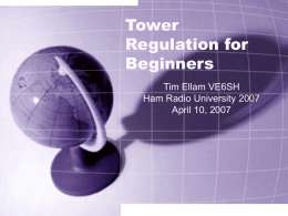 Tower Regulation for Beginners