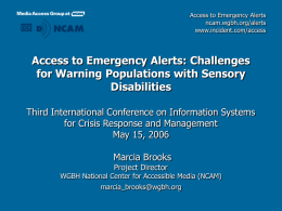 Challenges for Warning Populations with Sensory Disabilities