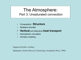 The Atmosphere: Lecture 3
