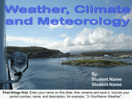 Weather, Climate and Meteorology