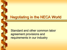 Agreement Language - National Electrical Contractors