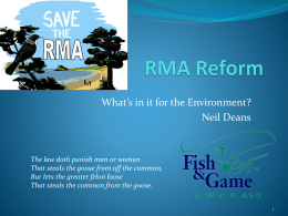 RMA Reform - Fish and Game New Zealand