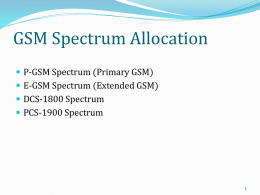 GSM Spectrum Allocation