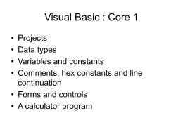 Visual Basic : Core 1