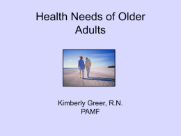Health Needs of Older Adults