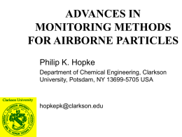 ADVANCES IN MONITORING METHODS FOR AIRBORNE PARTICLES