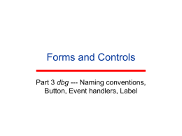 Forms and Controls - The College of Saint Rose