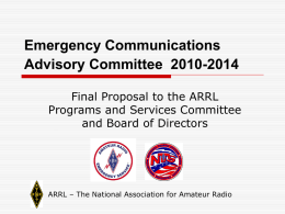 ARES Academy 2011 - ARRL Maryland/ DC Section