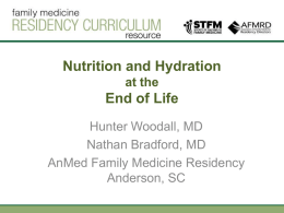Nutrition and Hydration at the End of Life