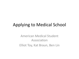 Applying to Medical School