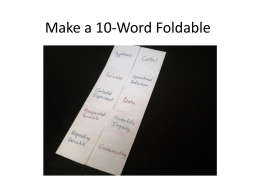 Make a 10-Word Foldable - Landmark Middle School