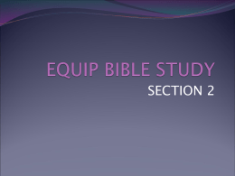 EQUIP BIBLE STUDY - West London Church of God