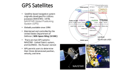 GPS Satellites - UNL School of Natural Resources