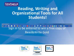 Sign in to be entered to win a free copy of Read&Write Gold