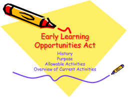 Early Learning Opportunities Act