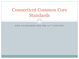 Connecticut Common Core Standards Update