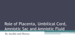 Role of Placenta, Umbilical Cord, Amniotic Sac and