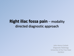 Right iliac fossa pain – modality directed diagnostic approach