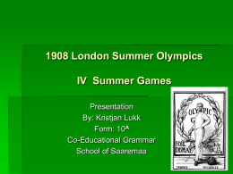 London Summer Olympics IV Summer Games