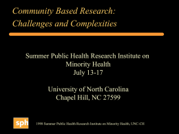 Community Partners in Public Health Research: Implications