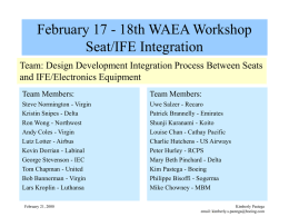 February 17 - 18th WAEA Workshop Seat/IFE Integration