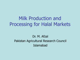 Milk Production and Processing for Halal Markets