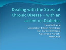 Dealing with the Stress of Chronic Disease – with an