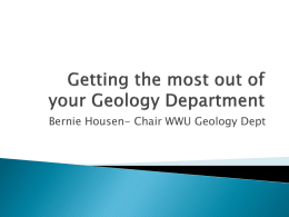 Getting the most out of your Geology Department
