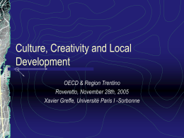 Culture, Creativity and Local Development