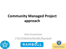 Community Managed Project approach: an opportunity to