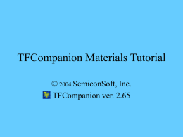 TFCompanion Materials Tutorial