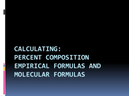 Calculating Empirical and molecular formulas