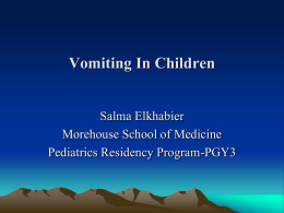 Vomiting In Children Reassurance, Red Flag, or Referral?