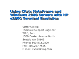 Using Citrix MetaFrame and Windows 2000 Servers with HP